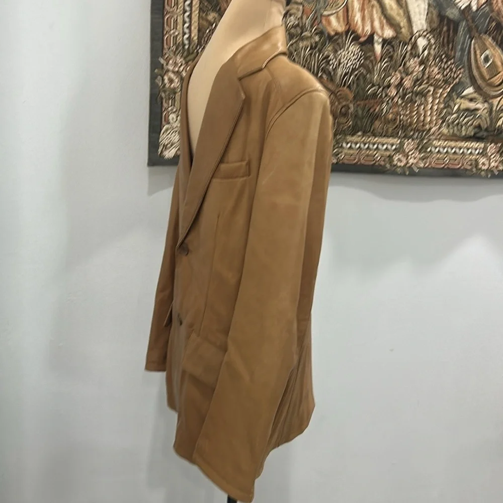 Reilly‎ Olmes Rogue Genuine Tan Leather Blazer/Jacket. Size S